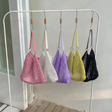 Hollow Out Knitting Shoulder Bag Large for Women Beach Holiday