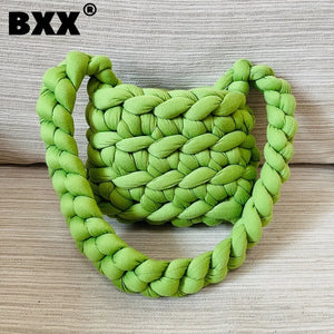 Women's Solid Knit Shoulder Bag Crossbody Wallet