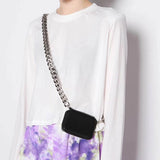 Women's PU Leather Crossbody Bag with Chain Shoulder Strap