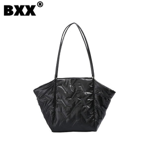 Versatile Solid Color Shoulder Tote Bag for Women