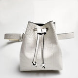 PU Leather Bucket Bag Women's High Waist Bag Casual Shoulder Crossbody