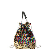 Sequin Bucket Handbag Chain Shoulder Crossbody Bag Female