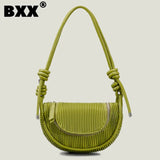 Striped Patchwork Handbag For Women Solid Shoulder Wallet 8P071
