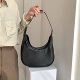 Retro PU Leather Women's Handbag Solid Shoulder Underarm Bag