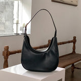 Retro PU Leather Women's Handbag Solid Shoulder Underarm Bag