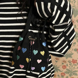 Canvas Bucket Handbag Casual Shoulder Crossbody Bag