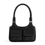 Women's Denim Canvas Casual Underarm Shoulder Bag