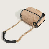 Temperament Plush Patchwork Chain Crossbody Bag GF4723