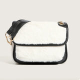 Temperament Plush Patchwork Chain Crossbody Bag GF4723