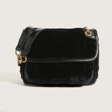 Temperament Plush Patchwork Chain Crossbody Bag GF4723