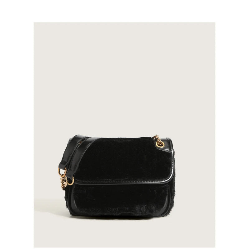 Temperament Plush Patchwork Chain Crossbody Bag GF4723