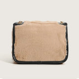 Temperament Plush Patchwork Chain Crossbody Bag GF4723