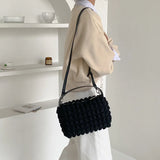 Pleated Mobile Wallet Handbag Women Small Square Bag Shoulder Crossbody