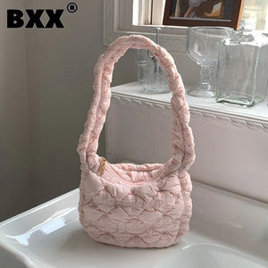 Women's Solid Pleated Shoulder Bag 8P0134