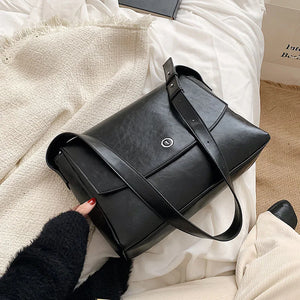 Women's Solid Leather Shoulder Crossbody Bag for Shopping 8S013