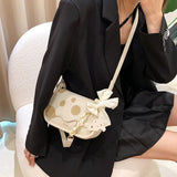 Patchwork Contrast Chain Bow Women's Handbag Crossbody Bag