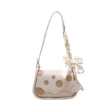 Patchwork Contrast Chain Bow Women's Handbag Crossbody Bag