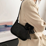 Patchwork Contrast Chain Bow Women's Handbag Crossbody Bag