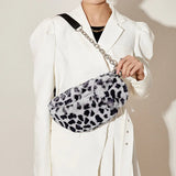 Leopard Plush Crossbody Bag for Women - 8P0196