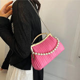 Pearl Chains Women's Handbags Party Crossbody Bags