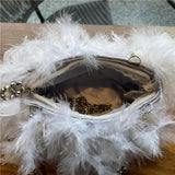 Feathers Evening Wedding Handbags For Women Sequin Clutch Bags