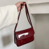 Women's PU Leather Handbag Retro Wallet Solid Shoulder Crossbody Bag