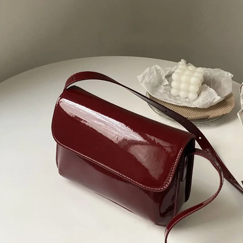 Women's PU Leather Handbag Retro Wallet Solid Shoulder Crossbody Bag