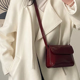 Women's PU Leather Handbag Retro Wallet Solid Shoulder Crossbody Bag