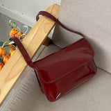 Women's PU Leather Handbag Retro Wallet Solid Shoulder Crossbody Bag