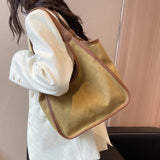 Patchwork Canvas Tote Shoulder Bag for Women