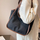 Patchwork Canvas Tote Shoulder Bag for Women