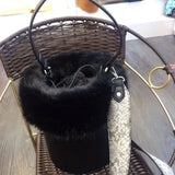Women's Plush Bucket Bag Solid Wallet Casual Crossbody Shoulder Bags 8P0320
