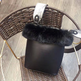 Women's Plush Bucket Bag Solid Wallet Casual Crossbody Shoulder Bags 8P0320