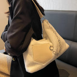 Large Capacity Chain Shoulder Bag Plush Handbag For Women