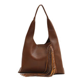 Stylish Large Capacity PU Leather Tassel Armpit Bag for Women
