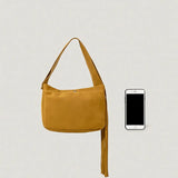 Tassel Women's Bag Wide Shoulder Strap Handbag Large Capacity