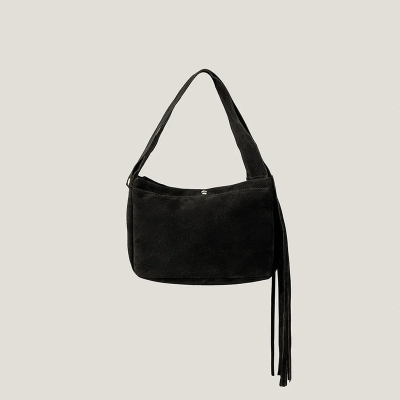 Tassel Women's Bag Wide Shoulder Strap Handbag Large Capacity