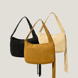 Tassel Women's Bag Wide Shoulder Strap Handbag Large Capacity