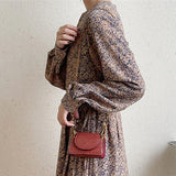 Solid Chain PU Leather Women's Crossbody Bag