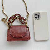 Solid Chain PU Leather Women's Crossbody Bag