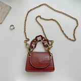 Solid Chain PU Leather Women's Crossbody Bag