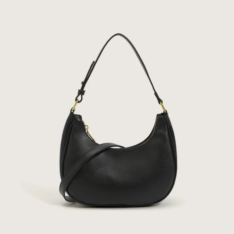 Solid PU Leather Shoulder Handbag for Women