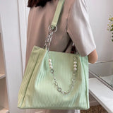 Stylish Striped Tote Bag for Women - Summer Shoulder Bag