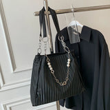 Stylish Striped Tote Bag for Women - Summer Shoulder Bag