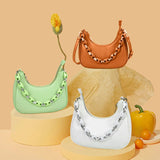 Y2k Solid Chain PU Leather Handbags for Women