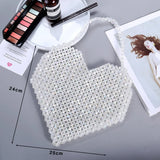 Woman Weave Heart-shaped Beading Crossbody Bag GF0620