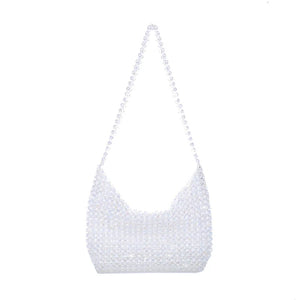 Woman Weave Heart-shaped Beading Crossbody Bag GF0620