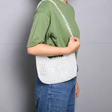 Woman Weave Heart-shaped Beading Crossbody Bag GF0620