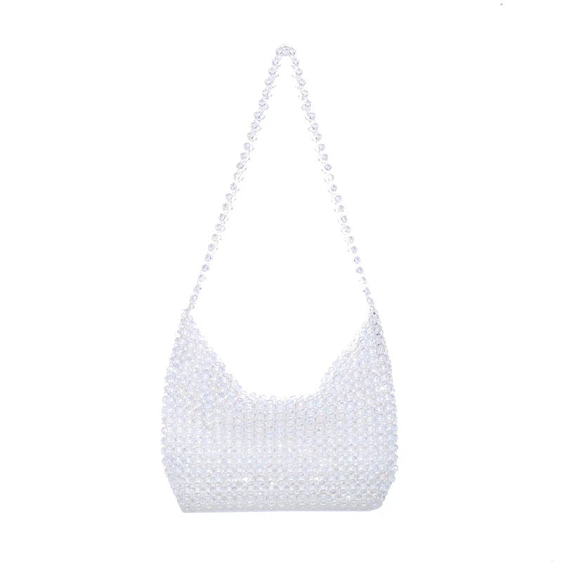 Woman Weave Heart-shaped Beading Crossbody Bag GF0620