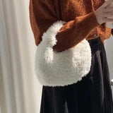 Women's Plush Bags Versatile Protable High Solid Wallet Female Handbag